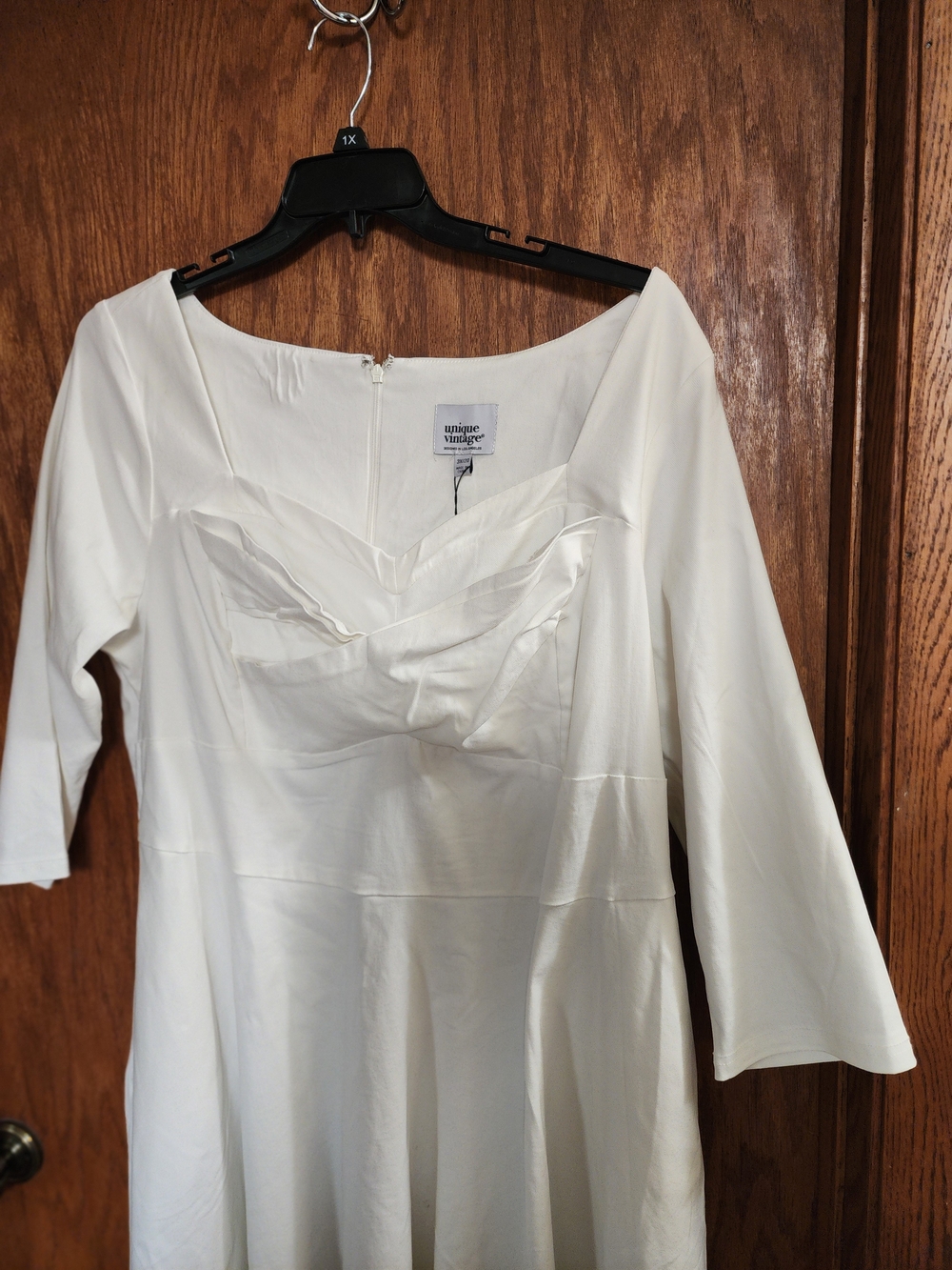 Unique Vintage Ivory Fit-and-Flare Dress